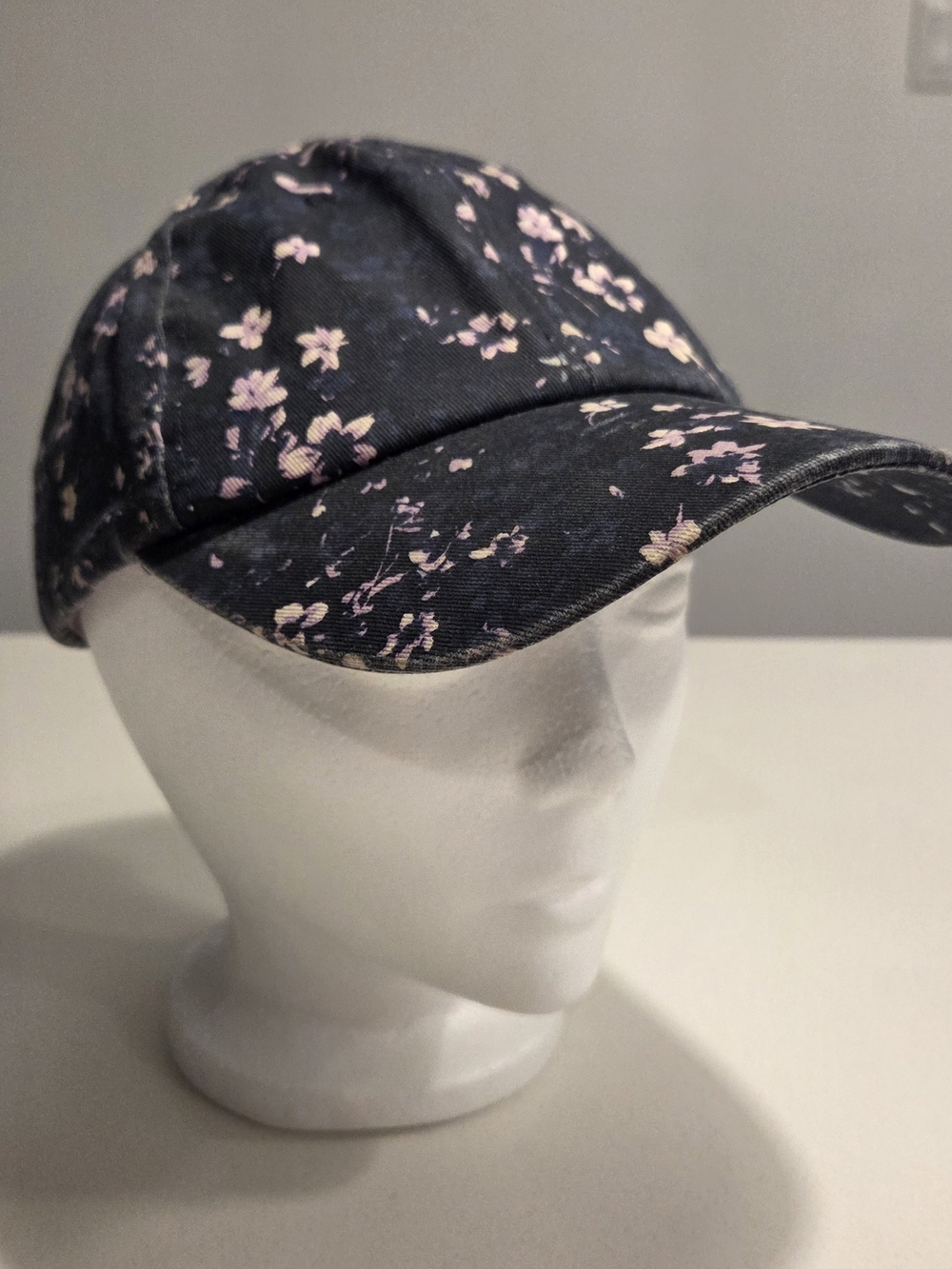 Floral Print Navy Baseball Cap - Women's Casual Sun Hat